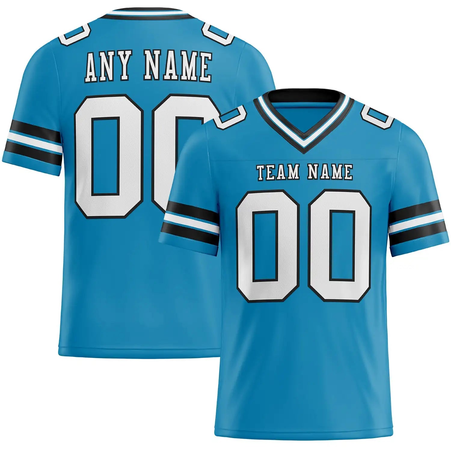 Custom Team Name, Your Name and Number V Neck Soccer Jersey Men