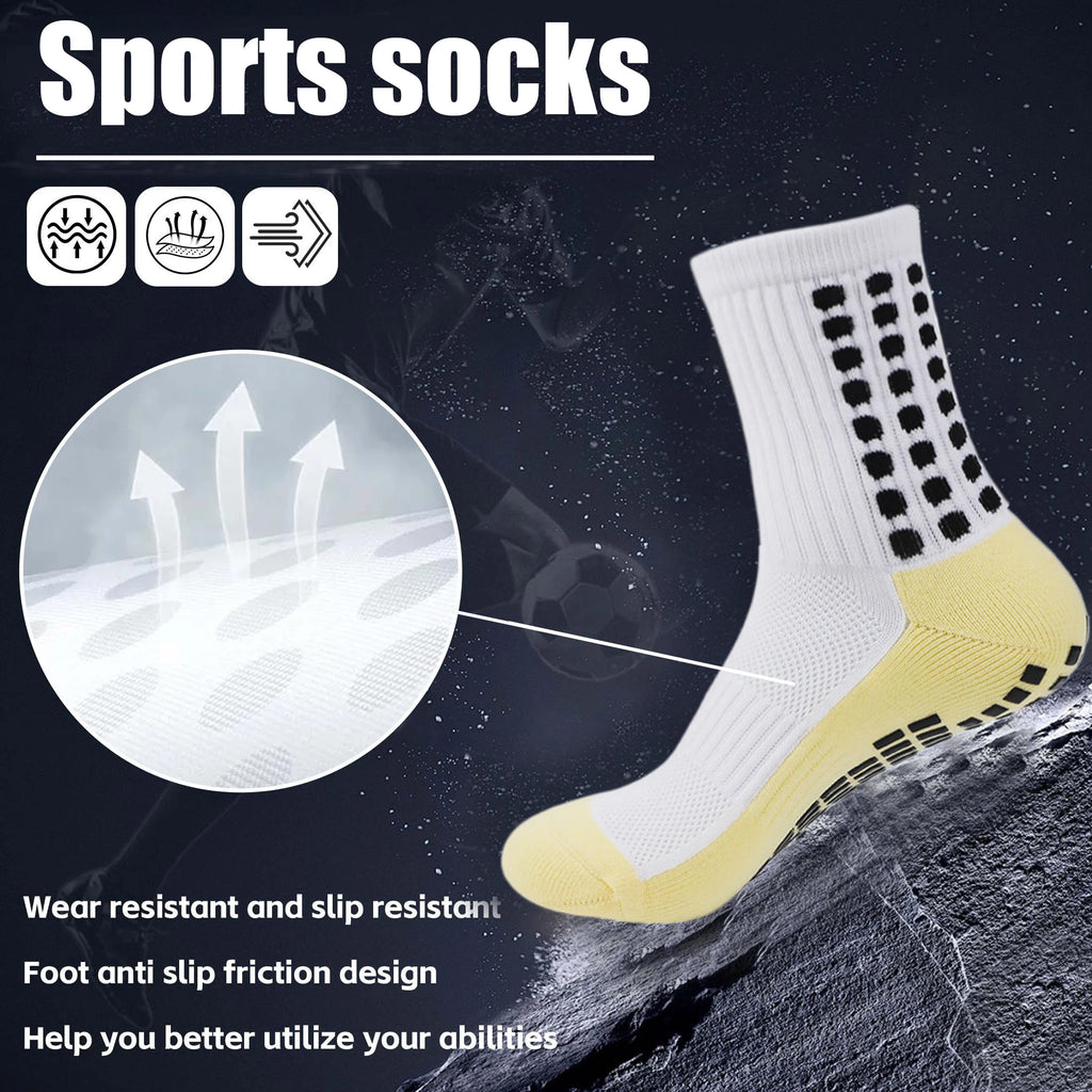 6 Pairs Men Women Non Slip Grip Socks Football Basketball Soccer Rugby Baseball Cycling Running Hiking Tennis Skateboard from China