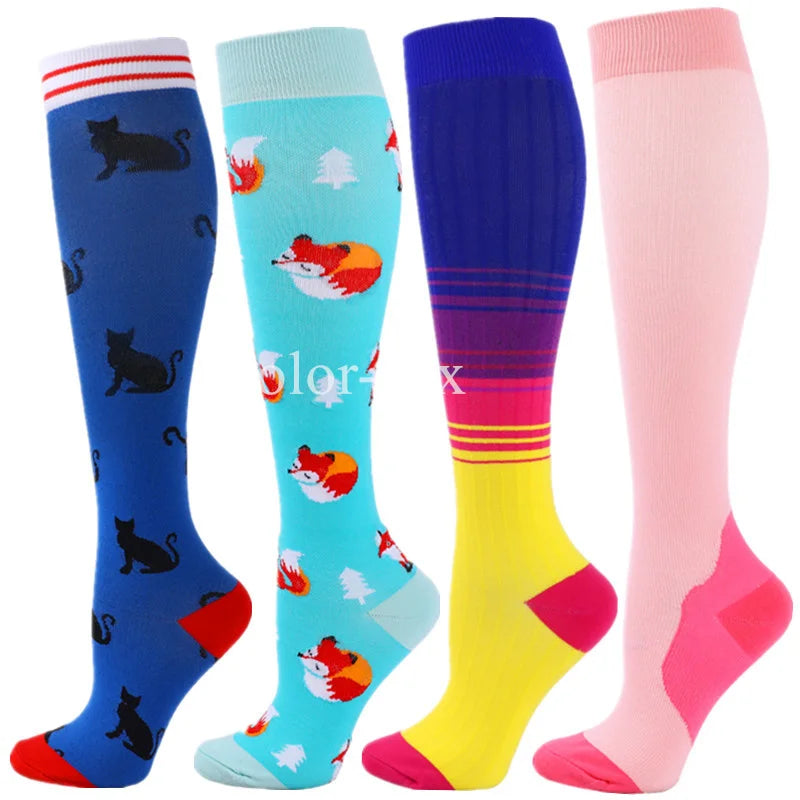 4 Pairs/Pack Compression Socks High Sports Socks