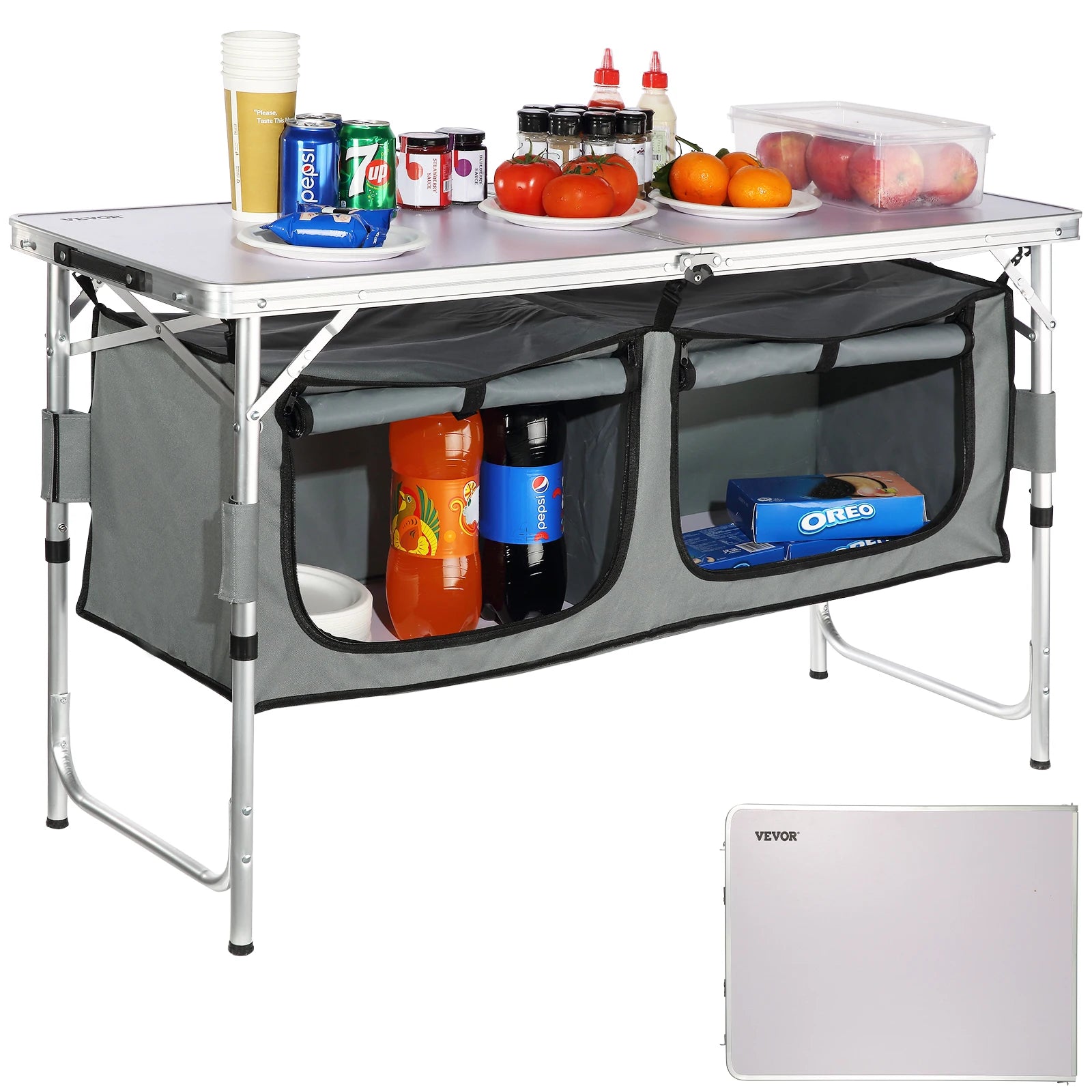 Kitchen Folding Table Quick set-up for Outdoor Picnics or Camping