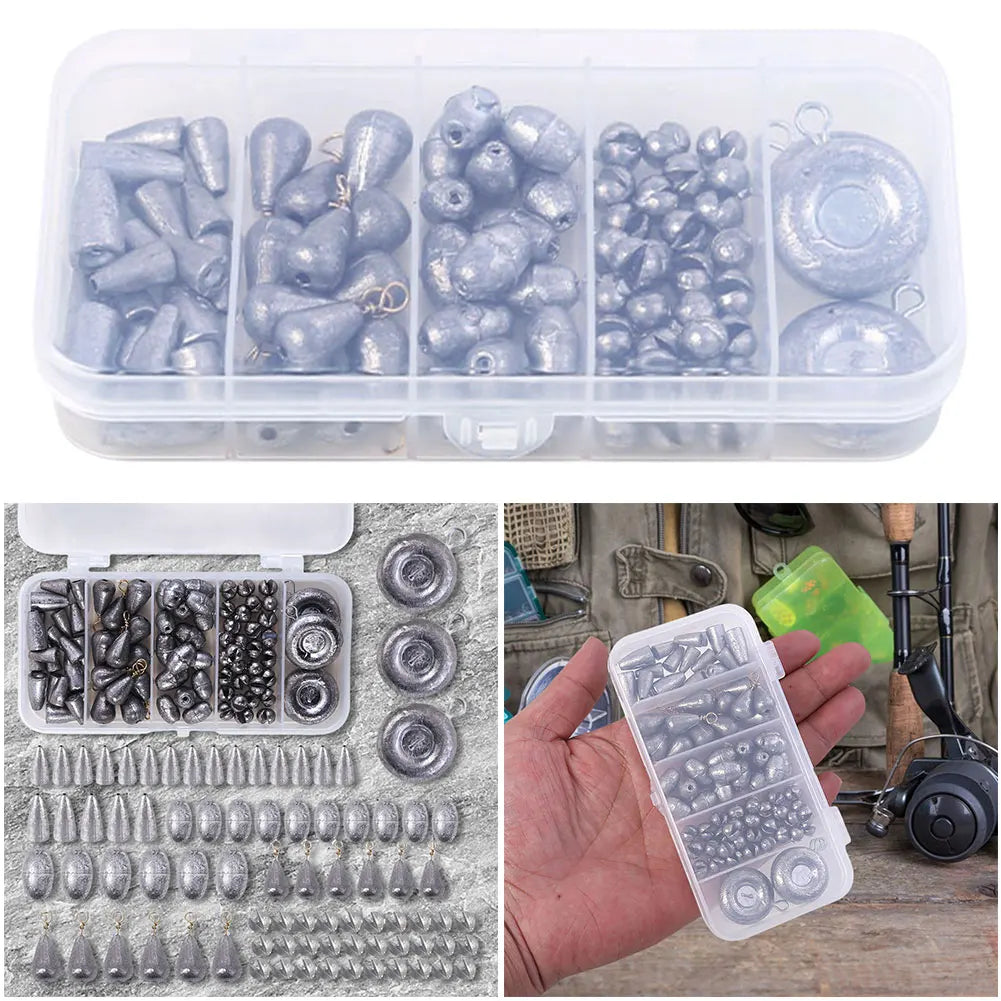 81PCS Removable Fishing Sinkers Weights Kit
