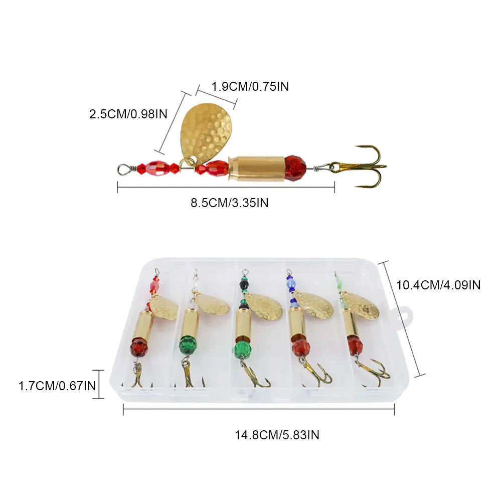 5pcs Metal Spoon Spinner Fishing Lure Spoonbait Crankbaits Artificial Bait for Bass Pike Fishing Accessories