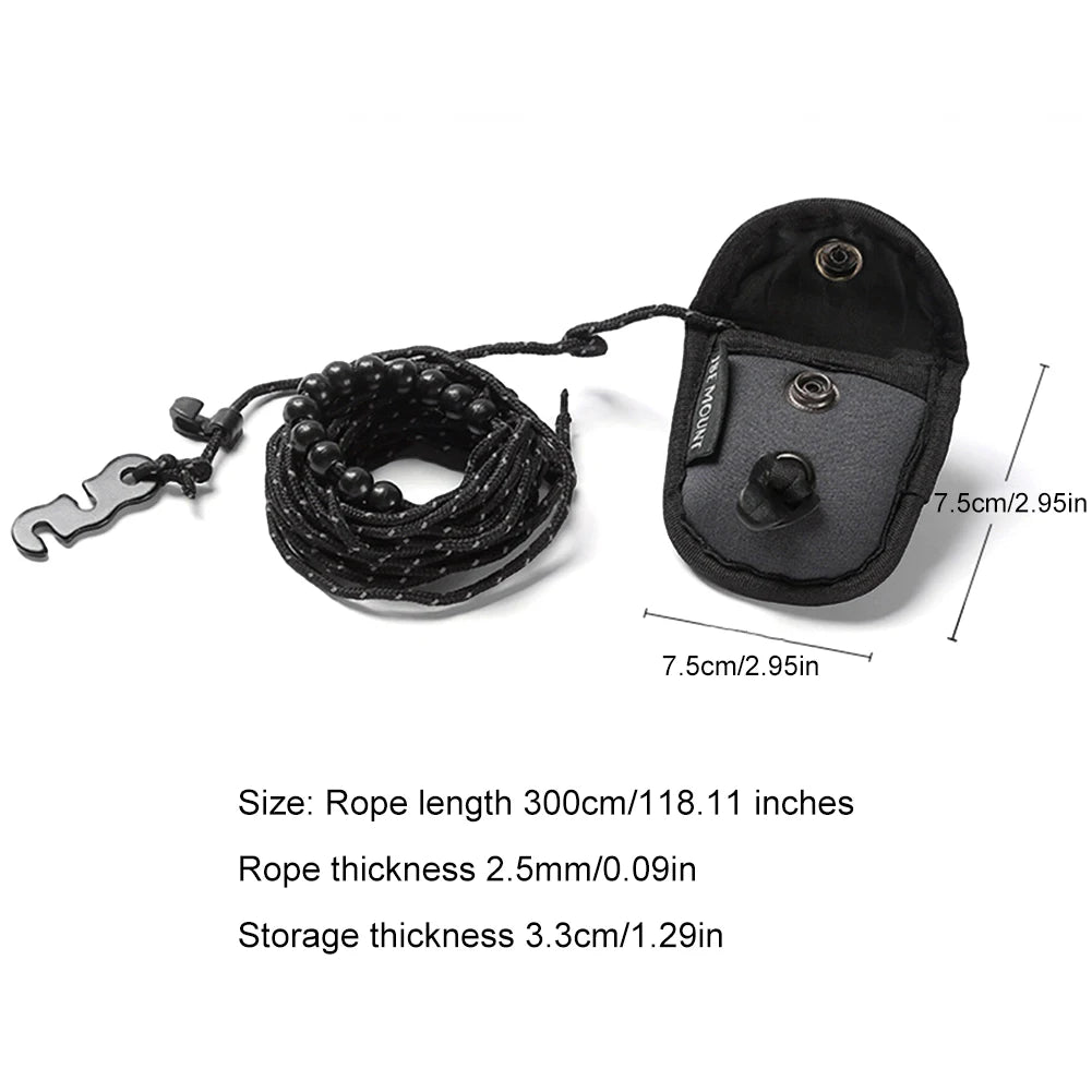 12 Clips Portable Adjustable Camping Clothesline