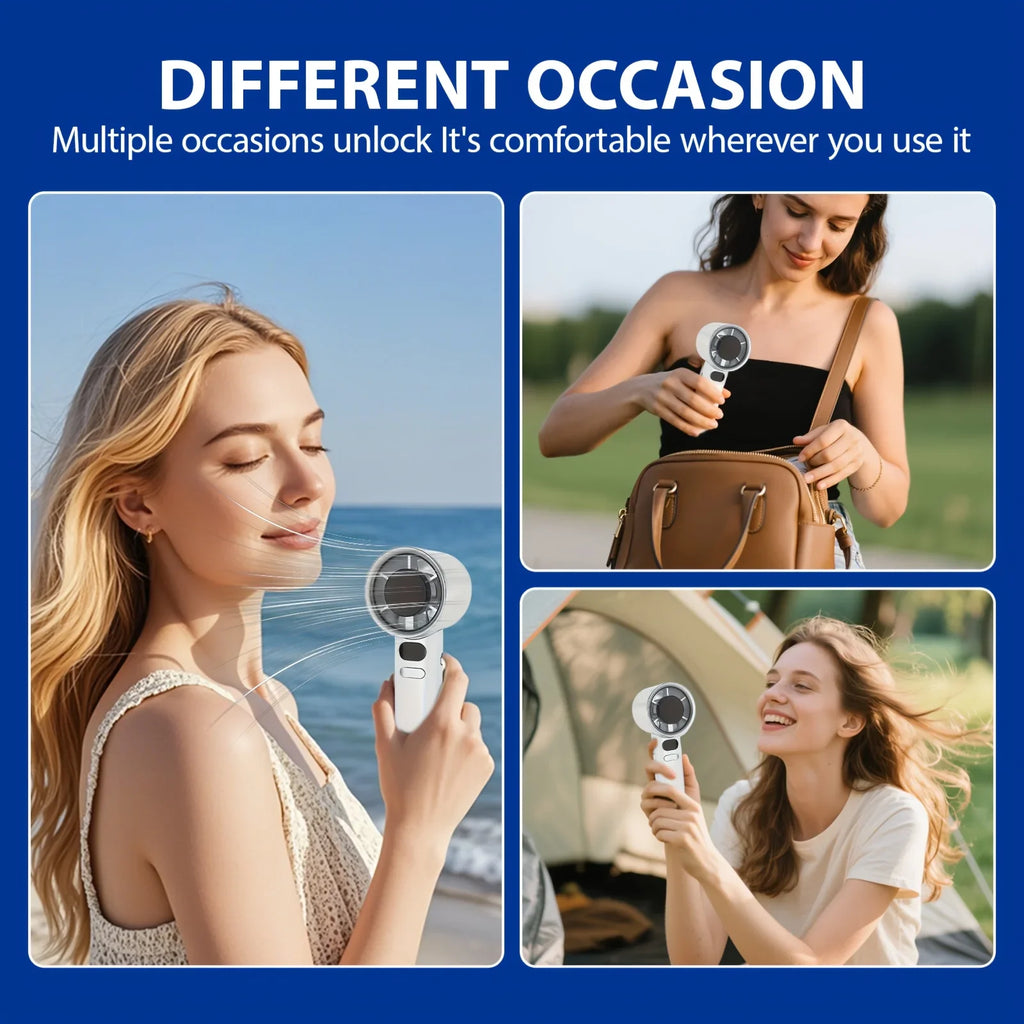Handheld mini fan, powerful 400mAh wind speed, convenient USB charging, suitable for travel, outdoor activities, and summer