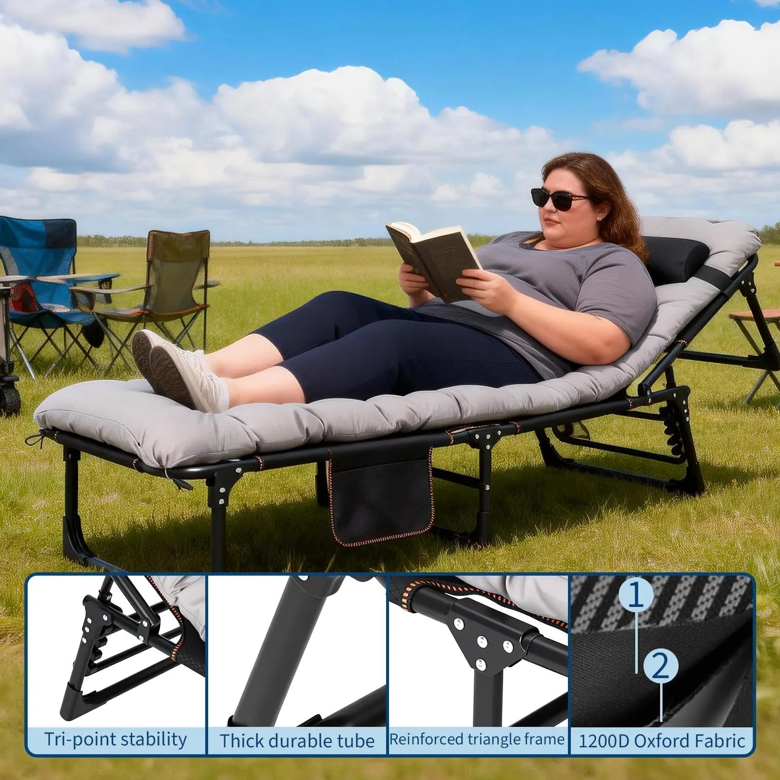 Portable Foldable Sleeping Camping Cot & Carry Bag