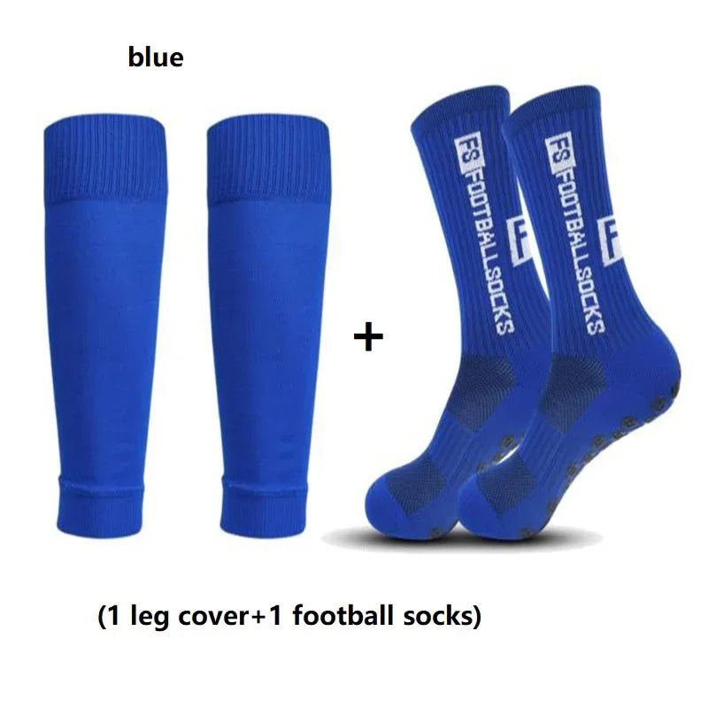 1 Set of High Quality FS Men's Leg Cover and Anti Slip Soccer Sports Socks