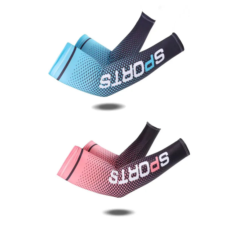 1/2pairs Summer Fashio Sunscreen Ice Silk Sleeve UV Sun Protection Cooling Anti-Slip Arm Sleeves Men Women Outdoor Sport Cycling from China