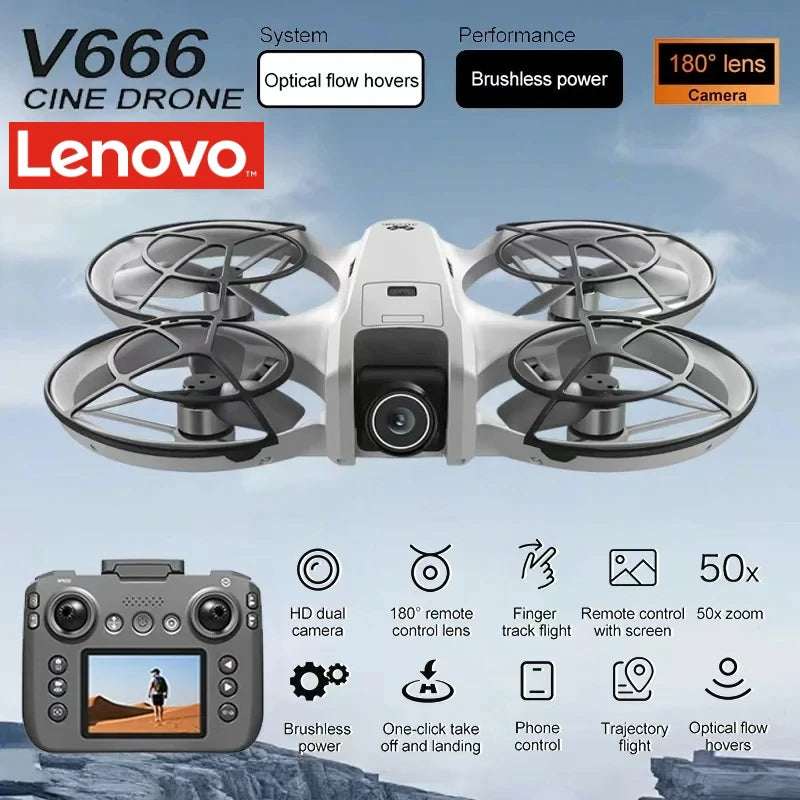 Lenovo MINI V666 Drone 4K Professional WIFI 5G Drone Obstacle Avoidance Brushless Altitude Headless Mode RC Quadcopter Toys from China