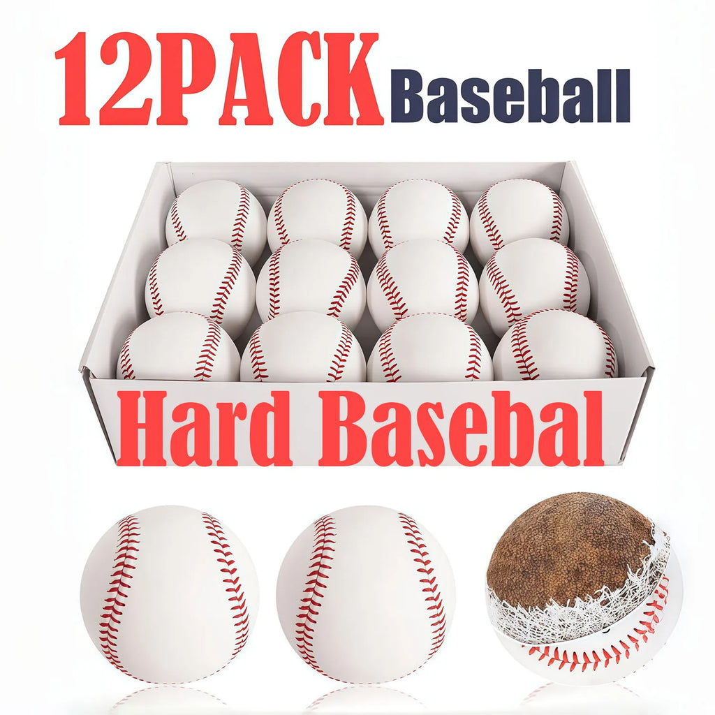 12 Pack 9inch Hardwood/soft Standard Size Adult Baseballs Leather Covered