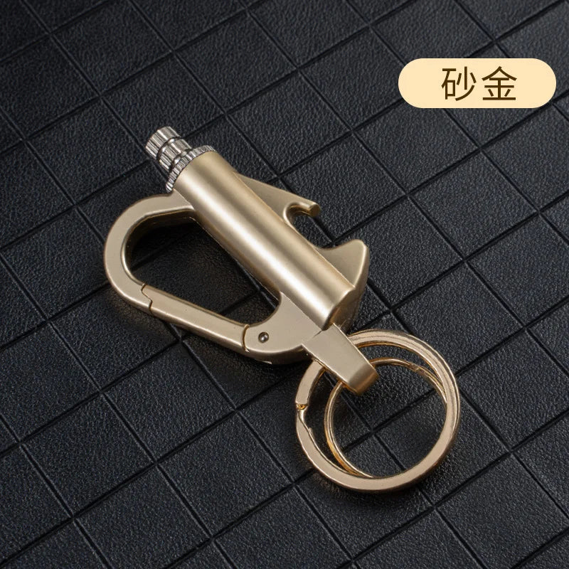 Keychain Lighter Multi Function Refillable Waterproof Flint Fire Starter and Bottle Opener