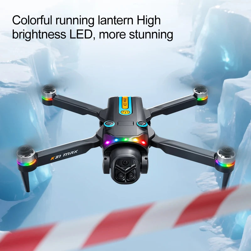 Folding Portable RC Drone Brushless Motor Screen Remote Control WiFi Low Latency Transmission Dual Camera 90° Wide Angle LED Rolling Light Outdoor Aerial Drone