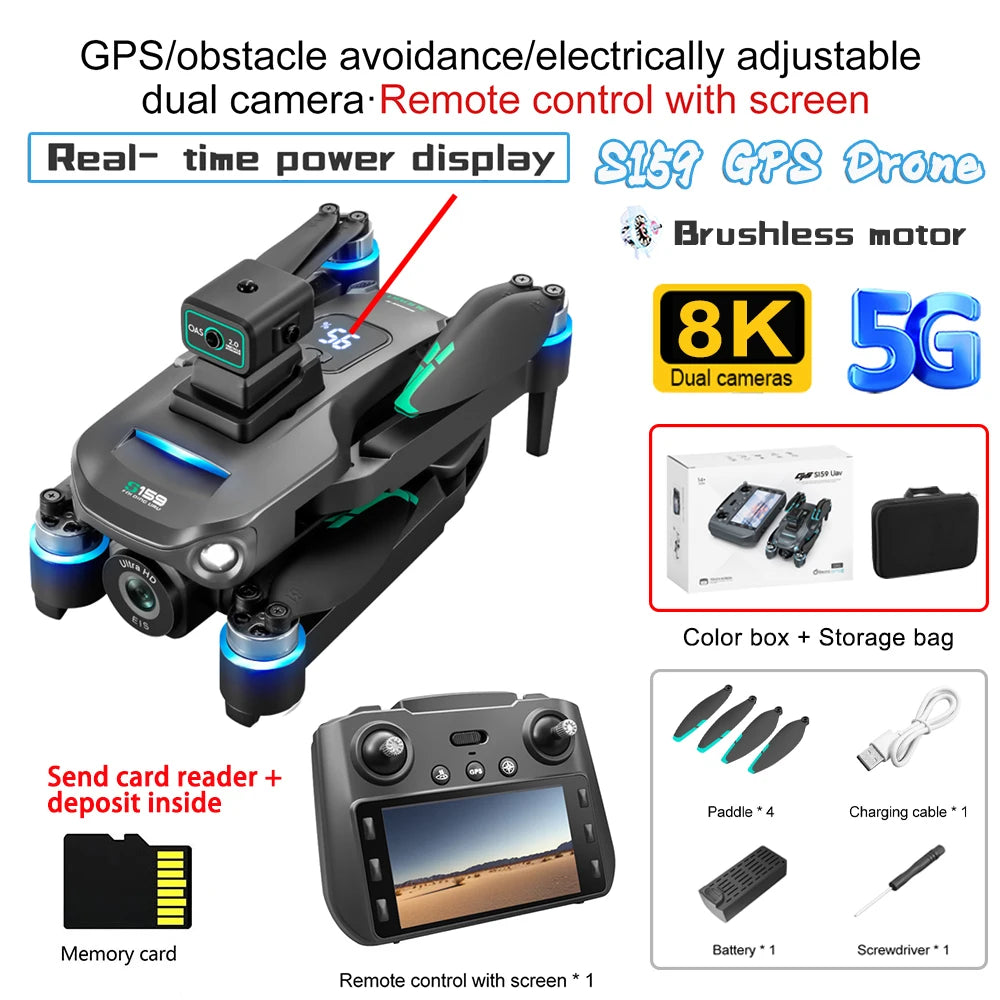 GPS Return Drone 8K HD Dual Camera