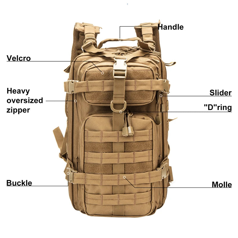 LQARMY Men Mochilas Tactical Backpack 30L Nylon Outdoor Waterproof Rucksack Hiking Camping Mochila Tactical Military Hunting Bags from China