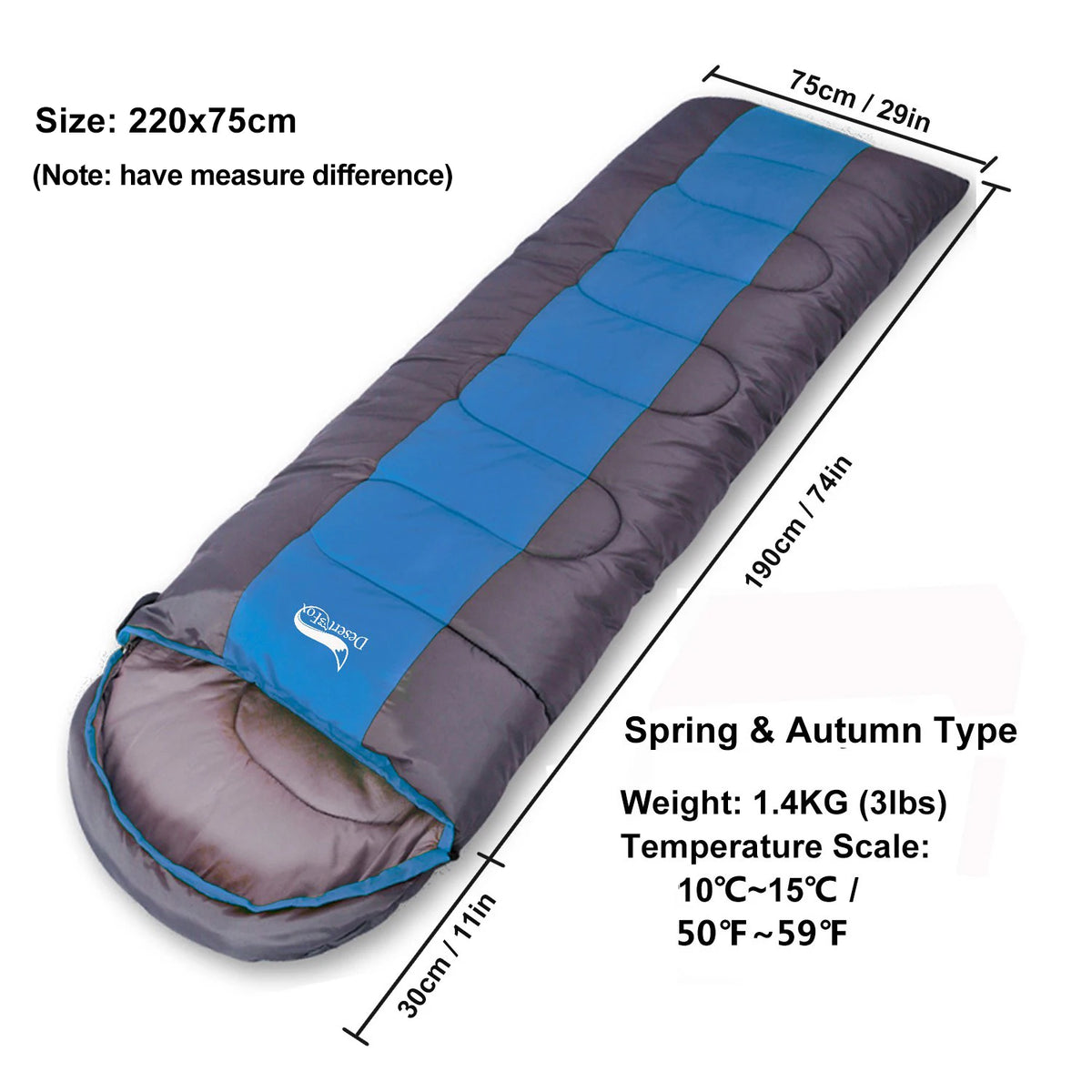 Desert&Fox Camping Sleeping Bag Lightweight 4 Season Warm & Cold Envelope Backpacking Sleeping Bag for Outdoor Traveling Hiking from China
