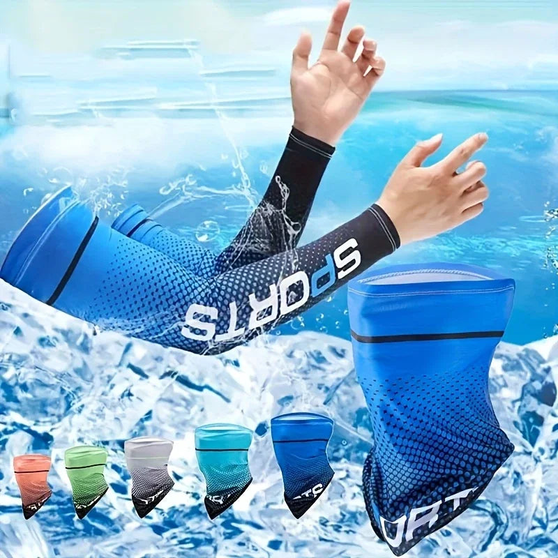 Summer Protection Includes 1 Pair Arm Sleeve for Outdoor Cycling Breathable Ice Silk Cooling Mask from China