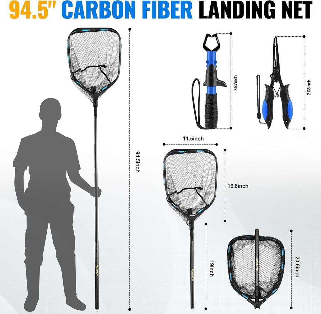 Ultralight Telescoping Carbon Fiber Fishing Net