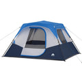 10x9 Instant 6 Person Cabin Tent with Built in LED Lighting Hub for Easy Setup and Comfortable Camping