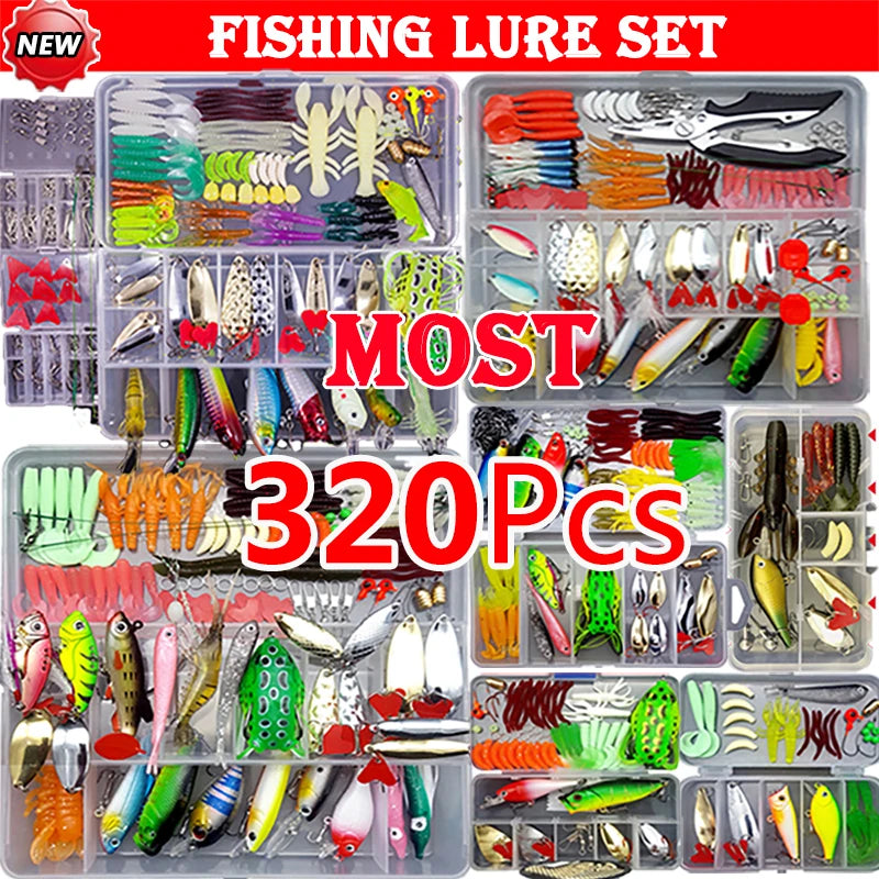 Fishing Lure Kit with Soft and Hard Bait