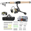 Carbon Fiber Fishing Pole Combo Set Spinning Reel 145pcs Accessories Kit