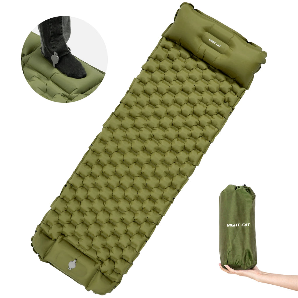 Waterproof Insulated Ultralight Air Mattress Mat with Pillow
