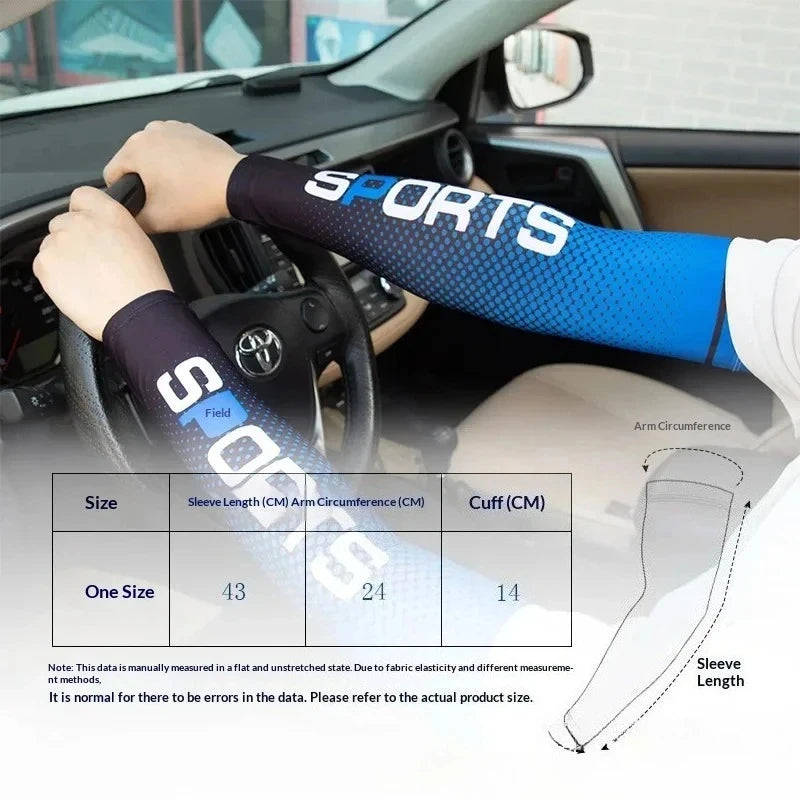 1/2pairs Summer Fashio Sunscreen Ice Silk Sleeve UV Sun Protection Cooling Anti-Slip Arm Sleeves Men Women Outdoor Sport Cycling from China