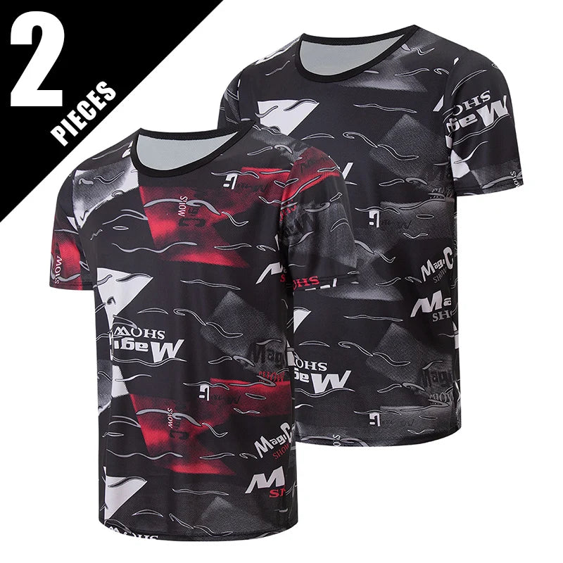 1-5 Pack Men's Quick-drying Short-sleeved Multi-size Mixed-color T-shirt