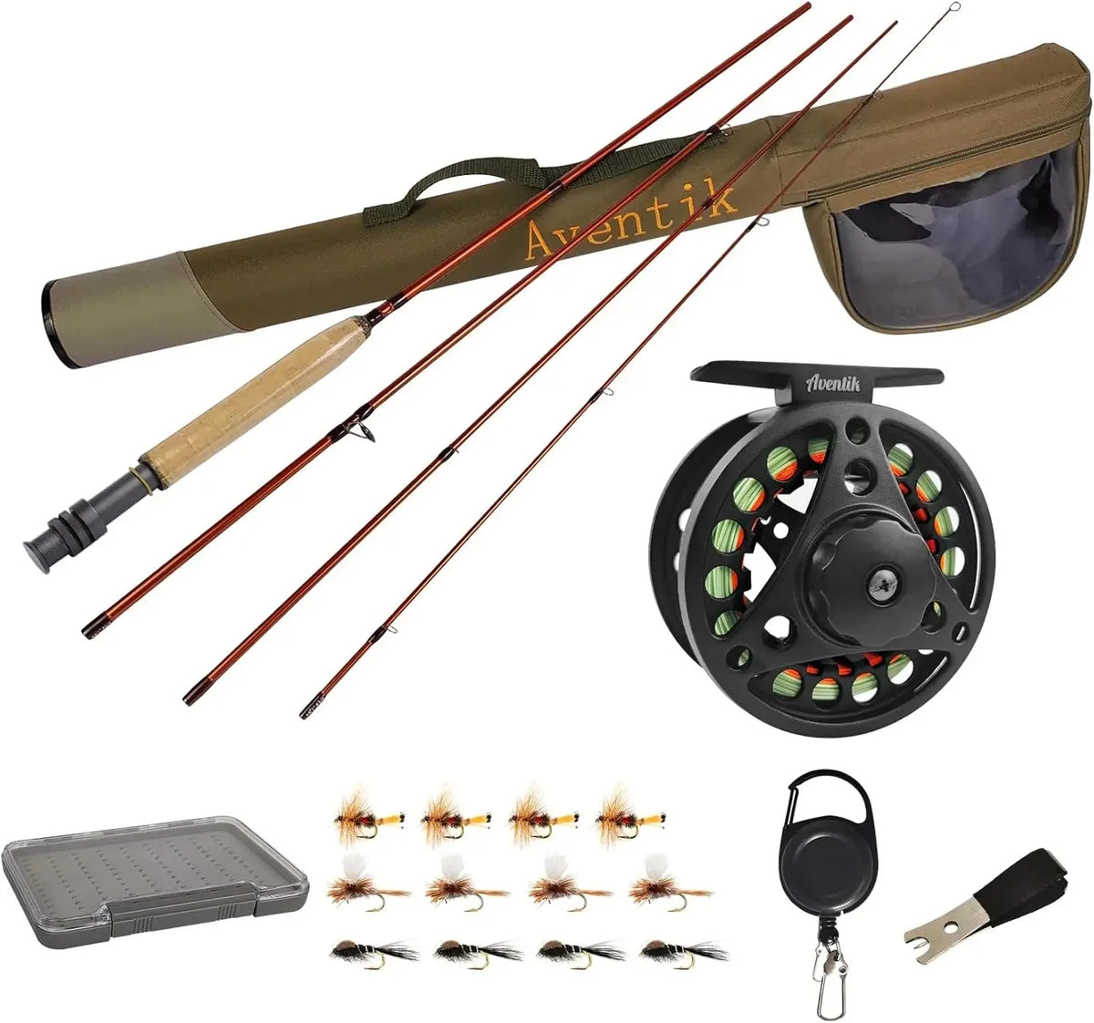 Aventik Extreme Fly Fishing Rod & Reel Combo Kit 0–6WT with Travel Case for Starter from China