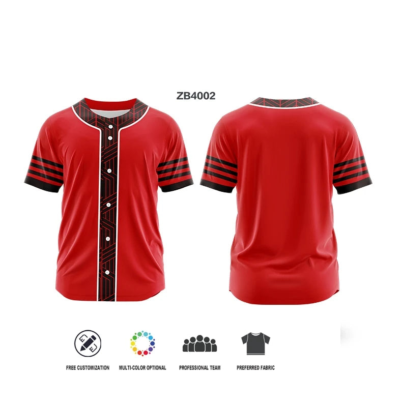 Custom Button Men Baseball Jersey Color Print Personal Team Name, Sponsor, Number
