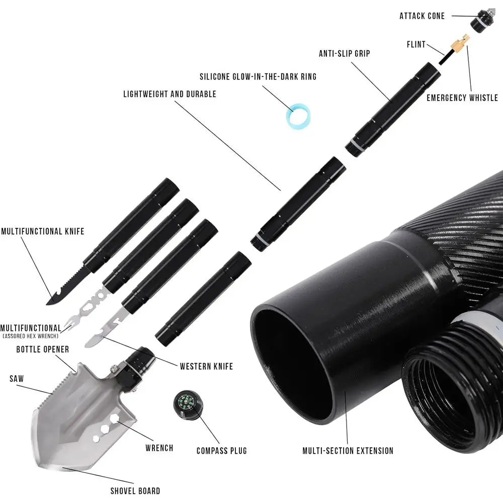 Survival Shovel Multitool 14-in-1 – Tactical Folding Shovel & Axe