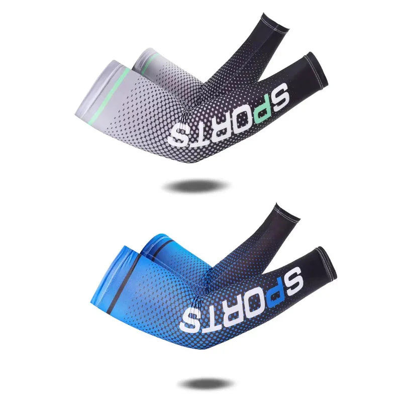 1/2pairs Summer Fashio Sunscreen Ice Silk Sleeve UV Sun Protection Cooling Anti-Slip Arm Sleeves Men Women Outdoor Sport Cycling from China