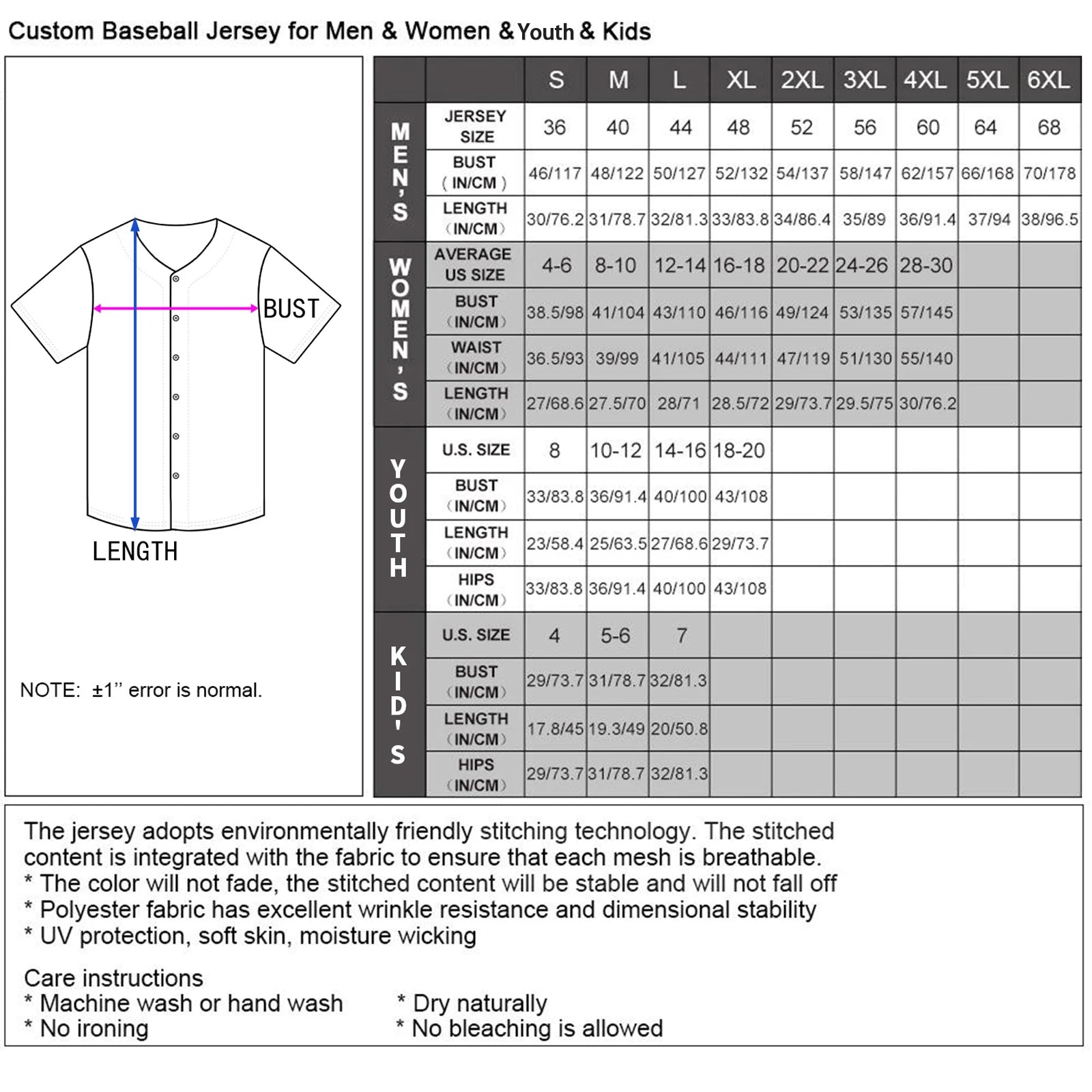 Custom Baseball Jersey for Youth Plain Personalized Baseball Uniform with Printed Team Name, Your Name and Number