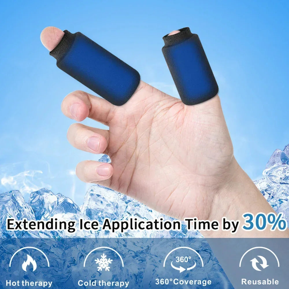 Finger Ice Sleeves 4PCS Finger & Toe Cold Gel Ice Packs Thumb Ice Packs Hot Cold Compression Sleeves