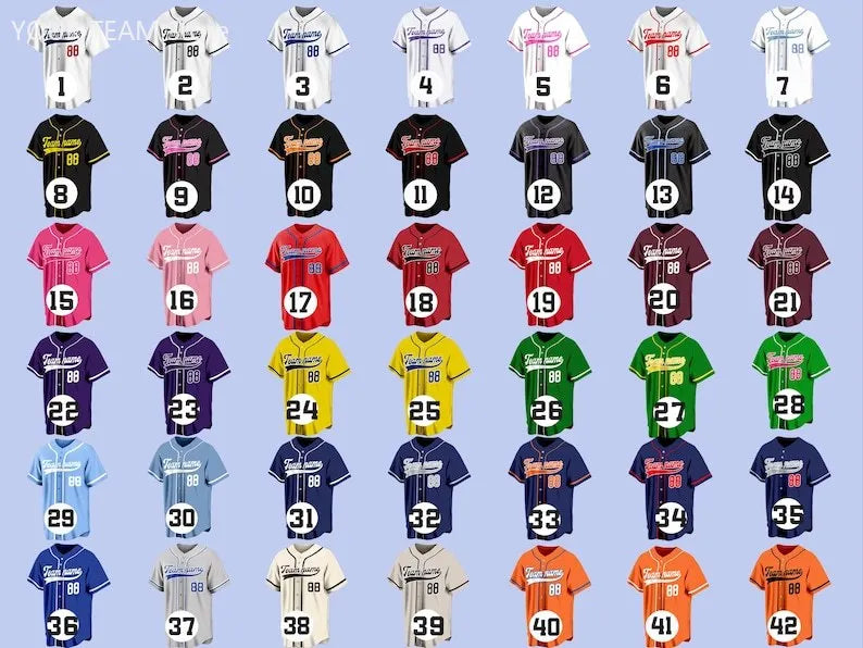 Custom Baseball Jersey Personalized Embroidered Name, Number and Team