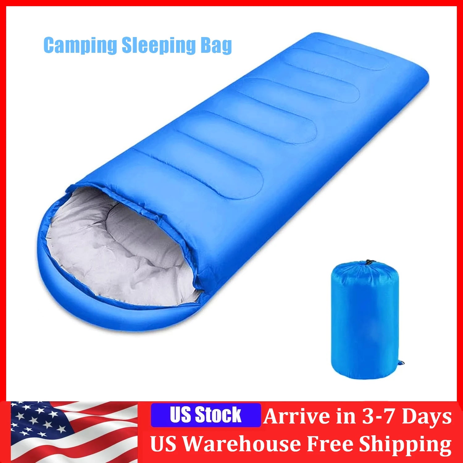 Camping Sleeping Bag Envelope Cap Spring Summer Autumn Outdoor Hiking Single Sleeping  (5-20 Degree)