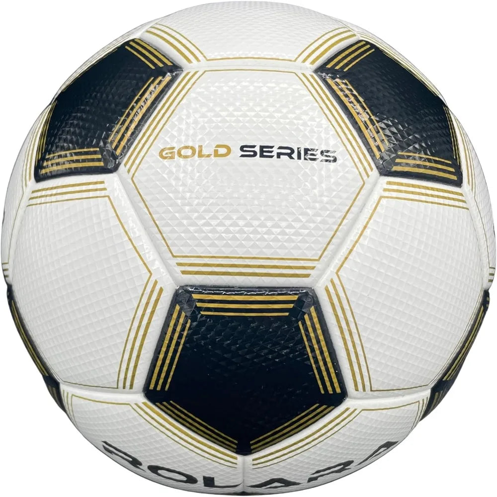 Gold Series NFHS Approved Thermal Bonded Korean PU Leather Professional Match Soccer Ball Size 5