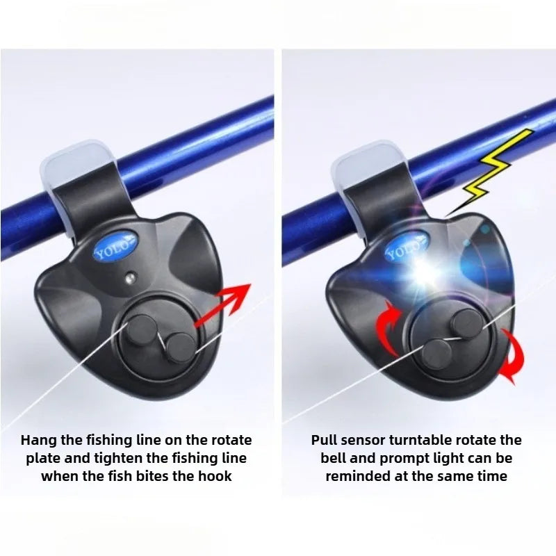 Fishing Bite Alarm Electronic Buzzer attached to fishing rod with Loud Siren