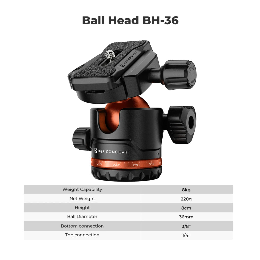 Lightweight 178cm Camera Tripod with Cellphone Clip