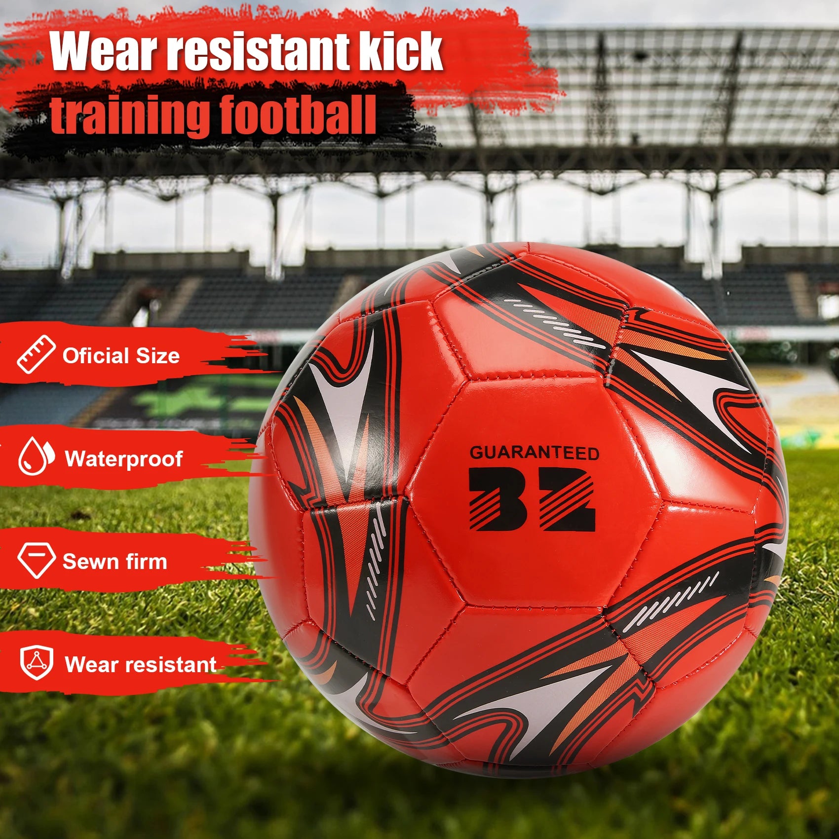 Professional Soccer Ball Size 5 Official Soccer Training Football Ball Competition Outdoor Football Red from China