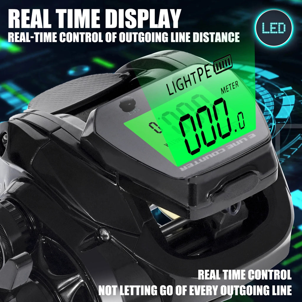 New Big Led Screen Electronic Baitcasting Fishing Reel High Speed 7.2:1 10kg Saltwater Waterproof Cast Drum Wheel Casting from China