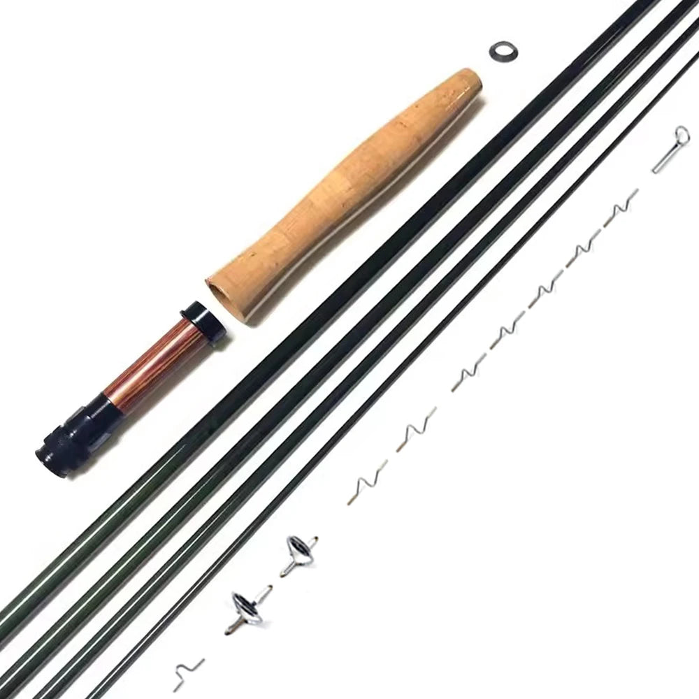 NooNRoo IM8 DIY Fly Fishing Rod Kit 9ft  Combo Kit Very Good Fast Action Fly Blank A Grade Cork Grip Combo 3wt 4wt 5wt 6wt from China
