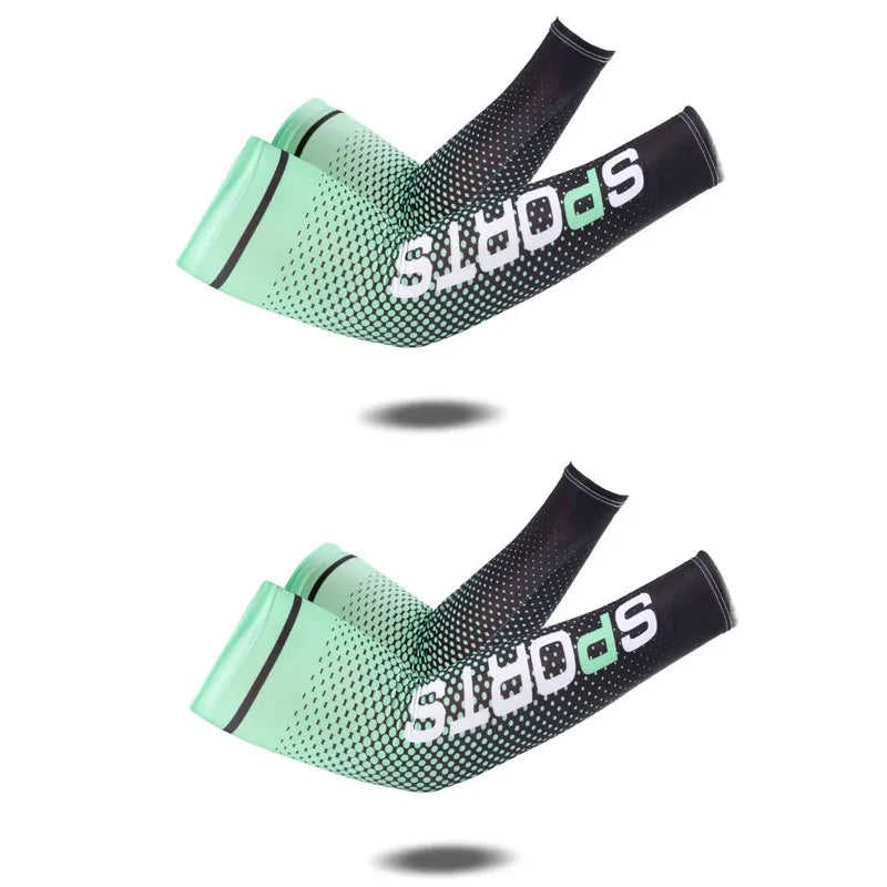 1/2pairs Summer Fashio Sunscreen Ice Silk Sleeve UV Sun Protection Cooling Anti-Slip Arm Sleeves Men Women Outdoor Sport Cycling from China