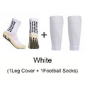 2 Pairs Set Men Grip Soccer Socks and Knee Pads Calf Sleeves Adult Youth Non Slip Leg Shin Guards for Basketball Football Sports from China