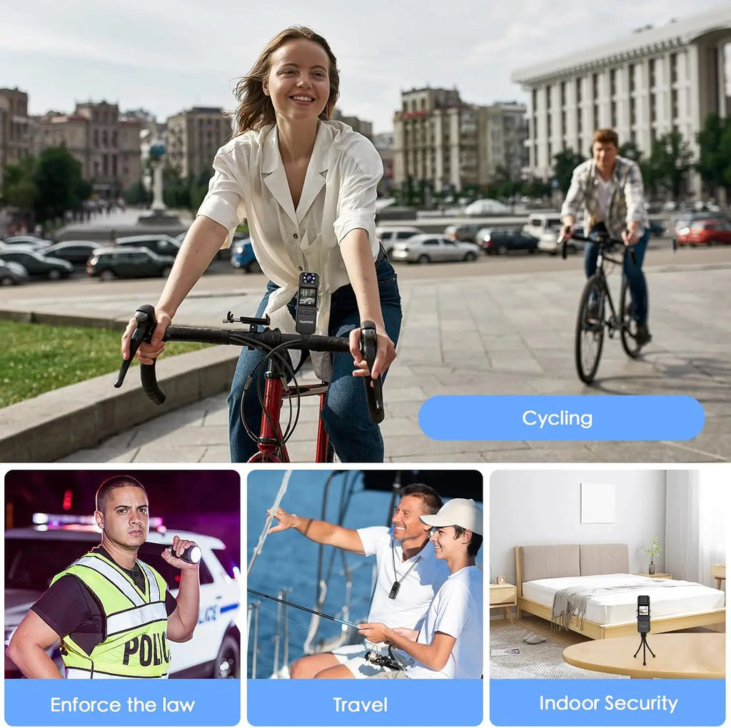 1080P FHD Mini Wearable Body Camera with Night Vision, 64GB Storage, 6-Hour Battery