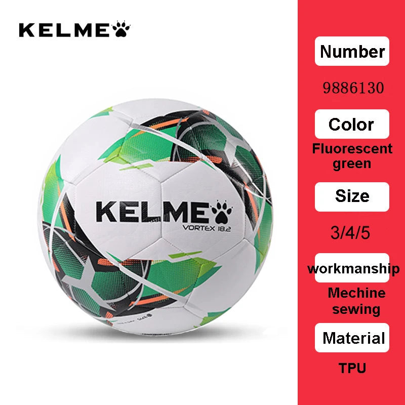 KELME Professional Soccer Ball TPU Size 3 Size 4 Size 5 Red Green Goal Team Match Training Balls Machine Sewing 9886130 from China