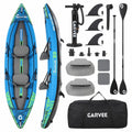 2 Person Inflatable Kayak, Fishing Kayak, Portable Touring Kayaks with Padded Seat, 3 Fins, Hand Pump, Carry Bag, Repair Kit