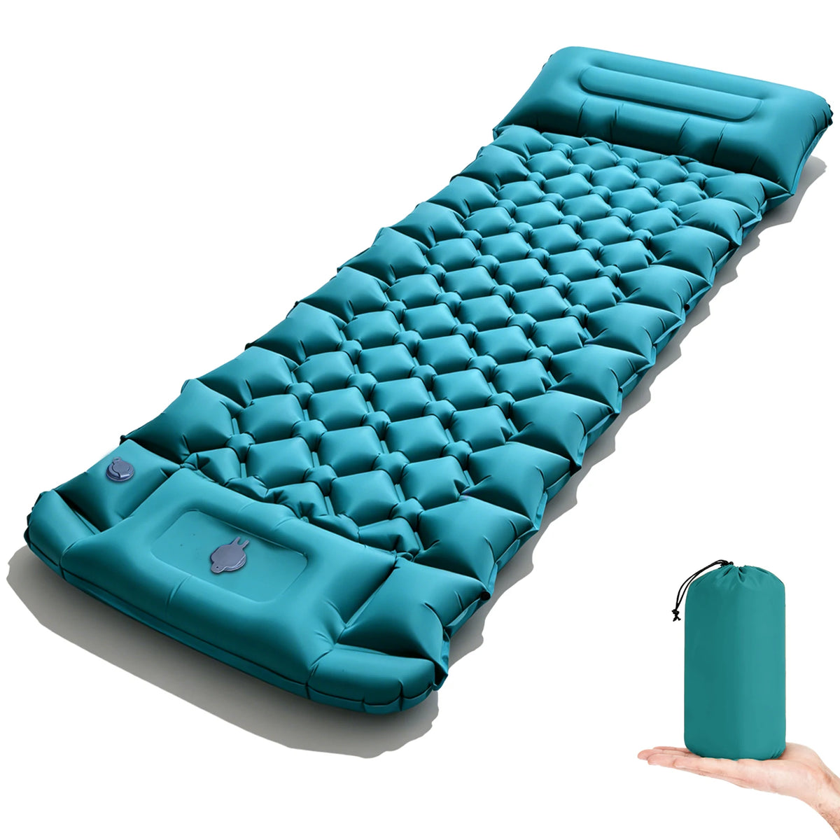 2026!Thicken Camping Mat Inflatable Mattress Sleeping Bed Tent Moisture-Proof Built-in Foot Pump Sleeping Pad with Pillow from China
