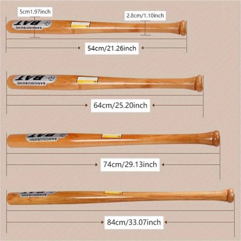 1pc 54/64/74/84cm Solid Ash Wood Locust Wood Baseball Bat