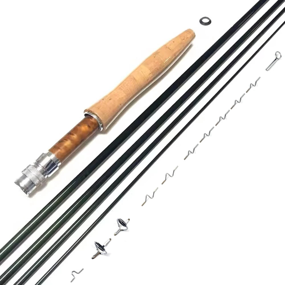 NooNRoo IM8 DIY Fly Fishing Rod Kit 9ft  Combo Kit Very Good Fast Action Fly Blank A Grade Cork Grip Combo 3wt 4wt 5wt 6wt from China