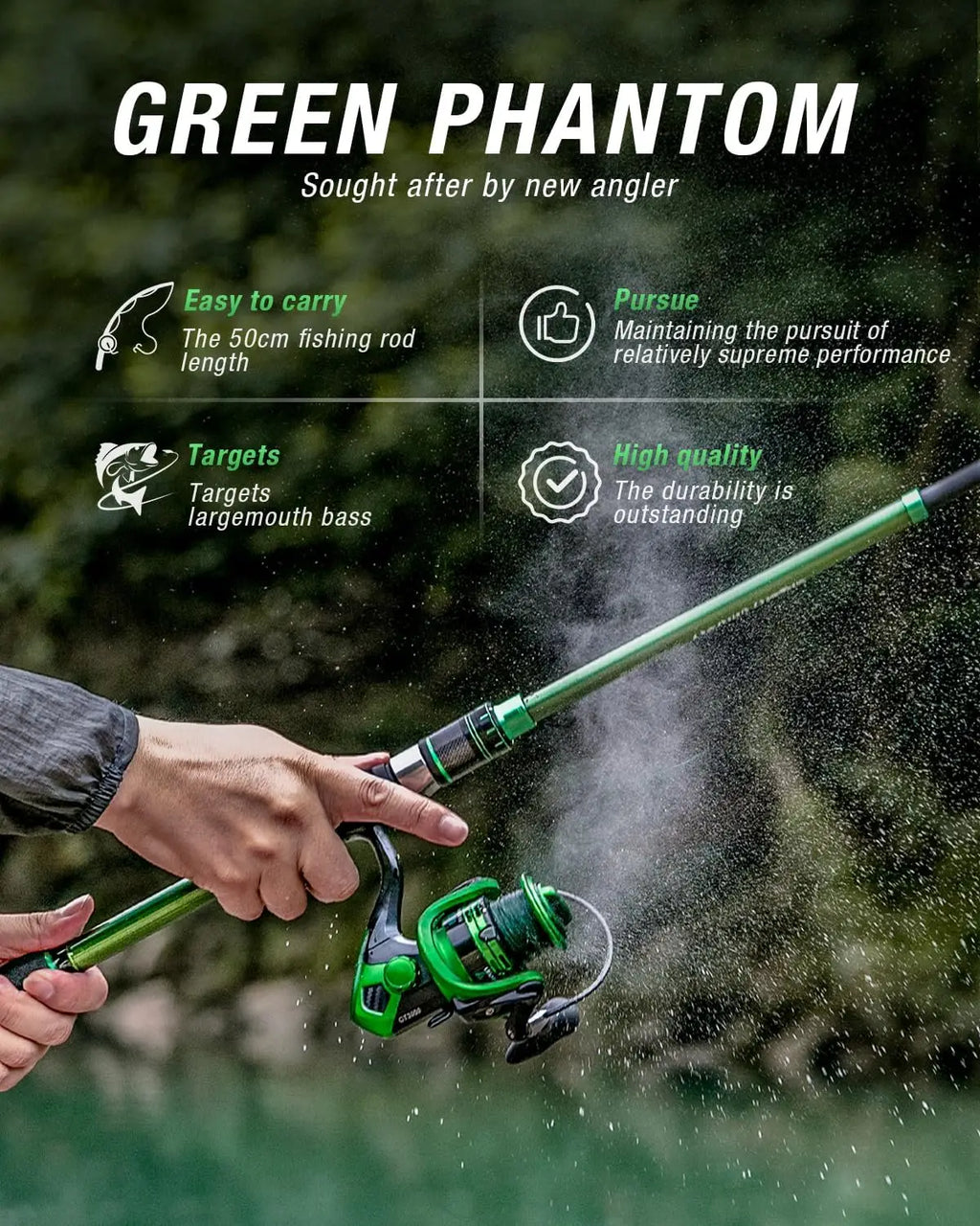 Telescoping Fishing Rod and Reel Combo with Case and Accessories