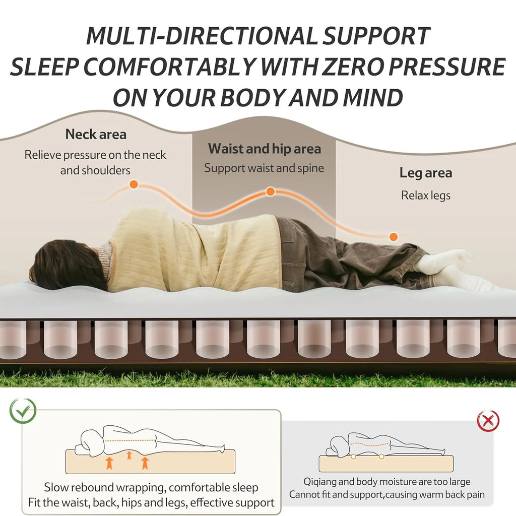 Camping Mattress 1 Person Air Bed with Built-in Pump